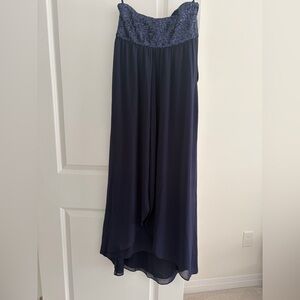 Elegant Navy Strapless Dress